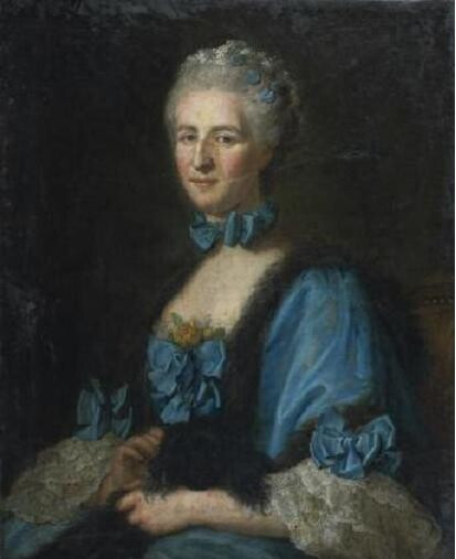 ЛУАР, Марианна. Портрет дамы, ласкающей собаку
